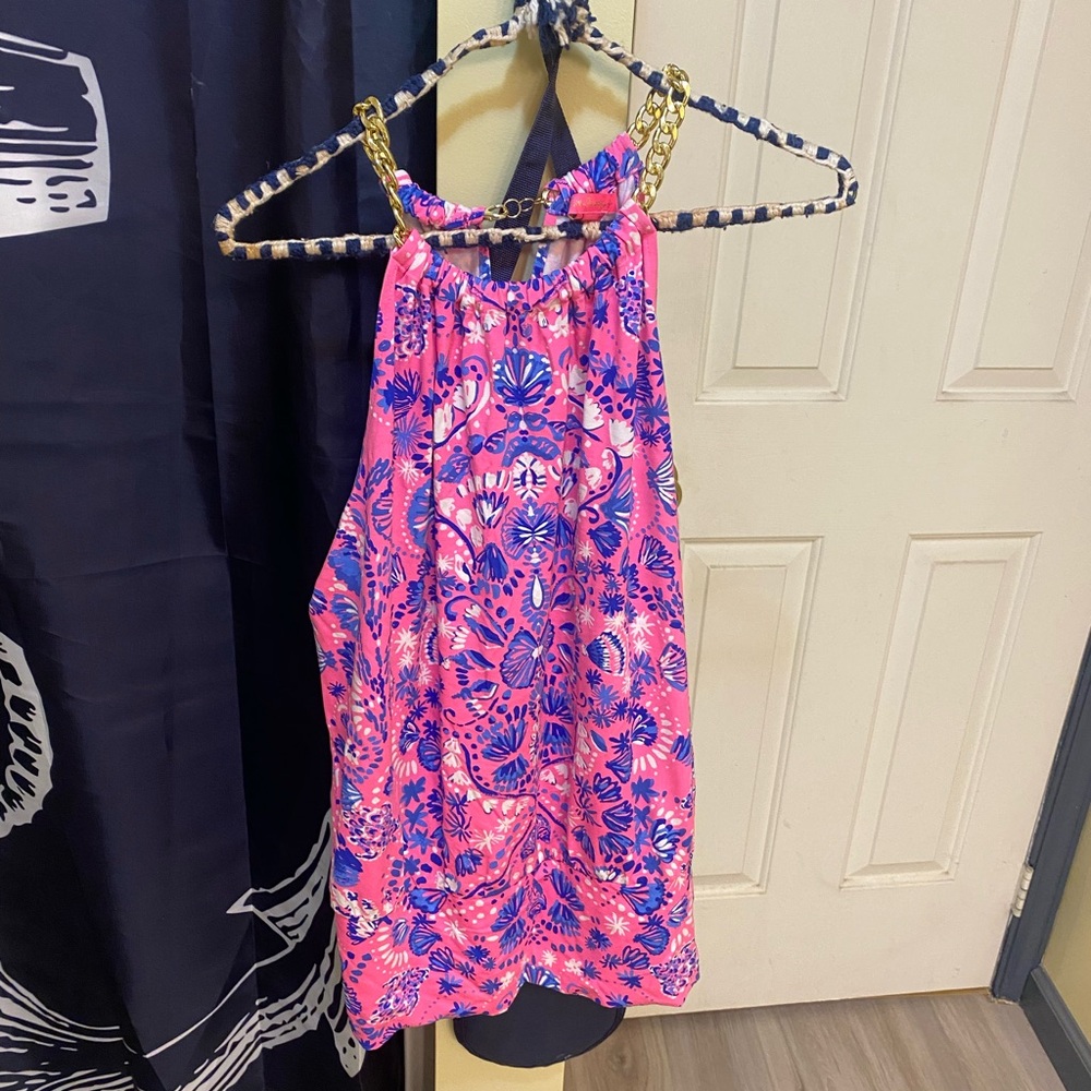 Lilly Pulitzer size L Vibrant Pink and Blue Halter top